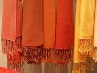 Pashmina shawls, rich and warm.
